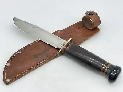 1911-WWII Era MARBLE'S Stacked Leather Ideal Hunter W/ Sheath • $52