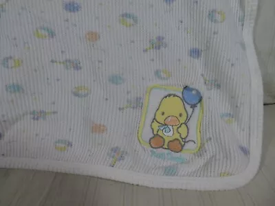 HTF Just Ducky Thermal Waffle Baby Blanket Duckling W/ Balloon All Over Print F3 • $20.99