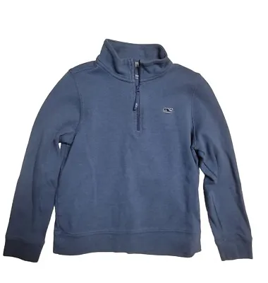 Vineyard Vines Boys Pull Over Long Sleeves Shirt 1/2 Zip Up Blue Size 7 • $23