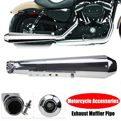 Universal Motorcycle Exhaust Pipe Muffler Silencer Fits For Harley Racer Cafe • $75.99