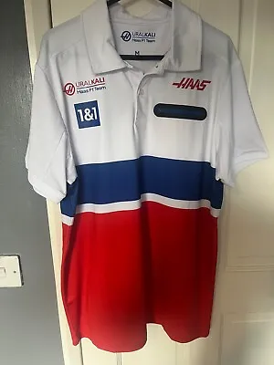Haas F1 Team Polo Shirt Mens Medium Formula One Uralkali Top M • £14.99