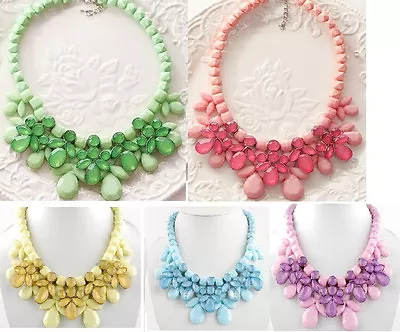 $7.95 • Buy Bib Statement Chain Pendant Resin Bubble Flower Choker Collar Necklace Party P50