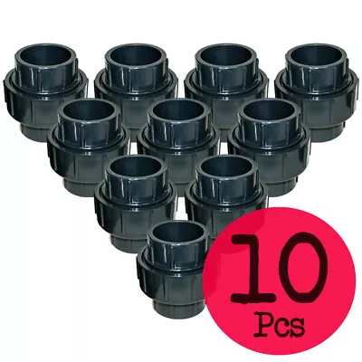 Lot Of 10 PCS. Sch 80 PVC 1/2 Inch Union Socket Connect • $19.94