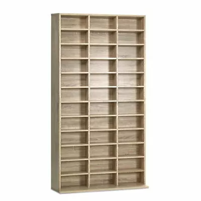 New 528 DVD 1116 CD Storage Shelf Media Rack Stand Cupboard Book Unit Oak • $168.95