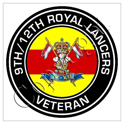 9th 12th Royal Lancers Classic Regimental Veterans Sticker • £2.99