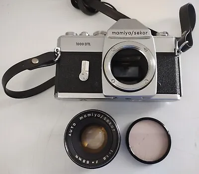 Vintage Mamiya / Sekor 1000 DTL 35mm SLR Film Camera Auto 55mm 1.8 Lens Japan 96 • $109