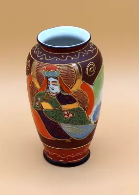 Vintage Japanese Satsuma Miniature Vase Hand Painted Moriage • $12