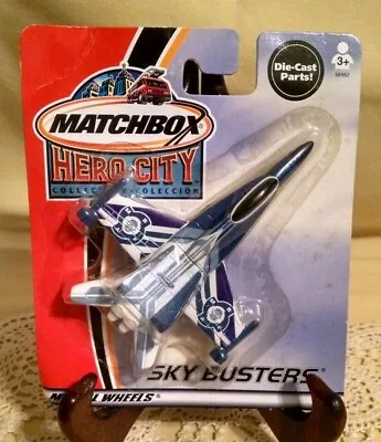 Matchbox Hero City Sky Busters Attack Jet Blue Purple Mbaf 2002 New Diecast. • $13.99