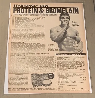 Harold Poole Weider Protein Ad Photo From Bodybuilding Magazine • $7.99