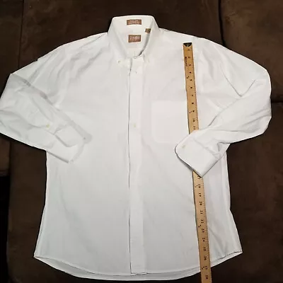 Gitman Bros Pinpoint Oxford Dress Shirt White 80x80 Ultra Fine USA Mens 16 33 • $19.95