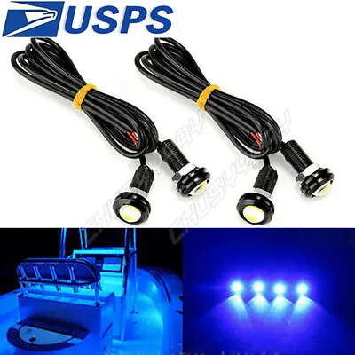 4pcs BLUE 12V LED Boat Lights Waterproof Spot Kit Pod LED Marine Interior Deck • $9.99
