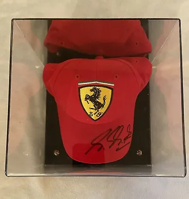 Michael Schumacher Scuderia Ferrari F1 Driver Signed Hat Cap In Display Case • $250