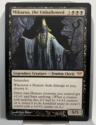 Mikaeus The Unhallowed - Dark Ascension - NM - Black Mythic Zombie Cleric - MTG • $45