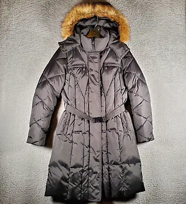 Marc New York Andrew Marc Down Jacket Medium Womens Parka Hooded Belted Long • $29.99