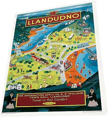 LLANDUDNO SIGN PLAQUE Vintage Retro Advert METAL Wall Sign Railway Train Gift • £3.99