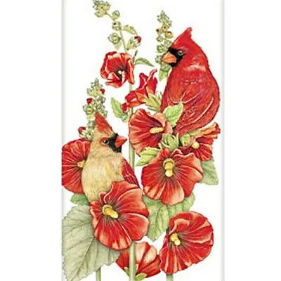 Mary Lake-Thompson Cardinals & Red Hollyhocks Floral Flour Sack Towel • $10.50