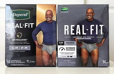 Depend Men's Real Fit Disposable Discreet Underwear Small/Medium 2 Pack 28 Ct • $9.99