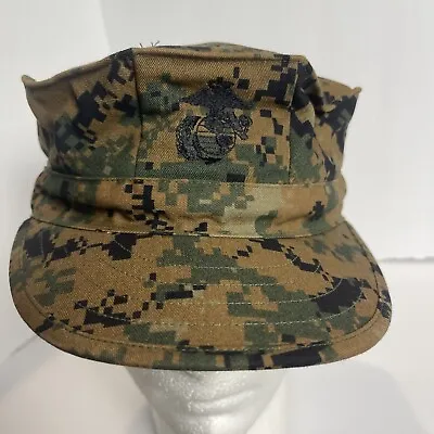 USMC Cover Garrison Marpat Digital Woodland Camo US Marine Corps Hat Cap Size XL • $18.69