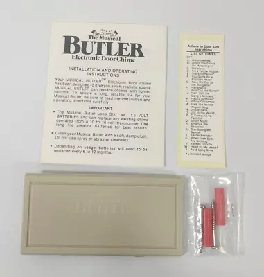 The Musical Butler Electronic Door Chime PARTS Lot Stickers Battery Cover Etc • $8.99