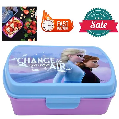 Disney Frozen-II Anna Elsa Plastic Kids Girls Lunch Box School Picnic Snack Box • £8.29