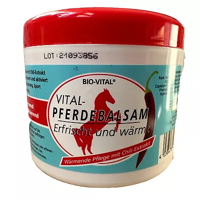 4.93 Eur/L) 6x ORGANIC VITAL Horse Balm Refreshed & Heats Chili Extract 6x 500ml • £12.76