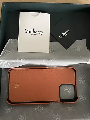 MULBERRY IPHONE 12 CLIP-ON CASE - APRICOT LEATHER - Brand New In Box • £40