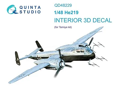 Quinta Studio QD48229 3D Interior Decal Set For He 219 (for Tamiya 61057) 1/48 • $22.95