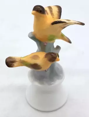 Maruri Masterpiece Bone China Bird Figurine - 2 Birds On A Blue Stump Or Branch • $15