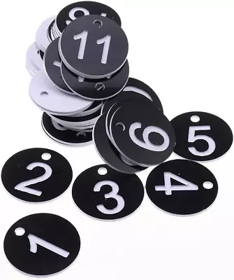 50Pcs Engraved Number Discs 1 - 100 Circular Plastic Number Table Tags Wedding  • $24.95