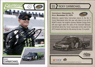 Ricky Carmichael Signed 2011 Wheels Element #55 Card Kevin Harvick Inc. Auto AU • $0.01