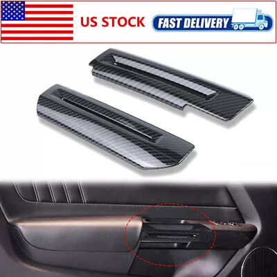 Interior Door Armrest Handle Cover Trim Carbon Fiber For Ford Mustang 15-2020 • $16.98