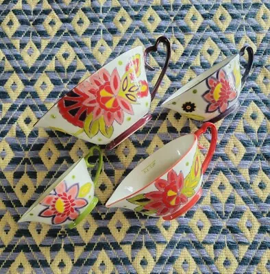 Pier One Heart Handle Hand Painted Measuring Cups RARE! • $14.99