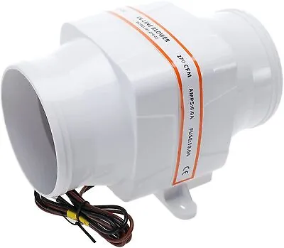 Marine Bilge Air Blower With Six Blade 4  Electric In-Line 12V 270 CFM Quiet • $32.95