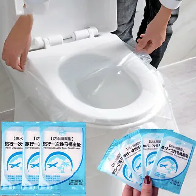 £8.39 • Buy 50Pcs Biodegradable Disposable Plastic Toilet Seat Cover Travel Covers Hygienic