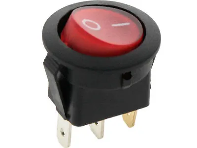 £3.99 • Buy ROUND Rocker Switch 6.5A 240V RED ON-OFF Double Pole 3 Pin ILLUMINATED