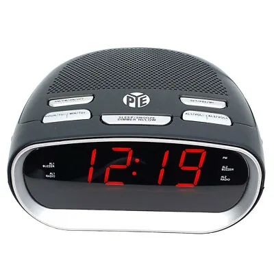 $35 • Buy PYE AM/FM Alarm Digital Clock Radio W/LED Display/Snooze For Bedside Table