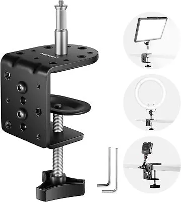 NEEWER Heavy Duty C Desk Clamp With Mounting Column For Light Stand MaxLoad 20kg • $55.51