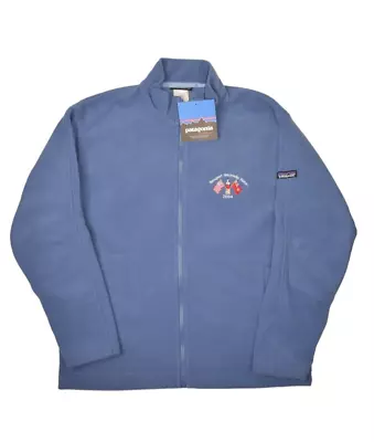 Patagonia Jacket Mens M Blue Micro Synchilla Fleece Full Zip Sweatshirt • $50.10