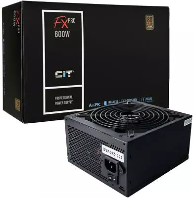 £40.99 • Buy CiT FX Pro 600W 80 PLUS Bronze Non-Modular PSU Power Supply Wattage: 600W