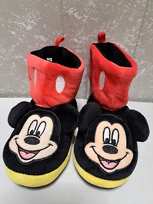 NEW Disney Boys Mickey Mouse Plush Slippers House Shoes Size 9-10 • £11.59