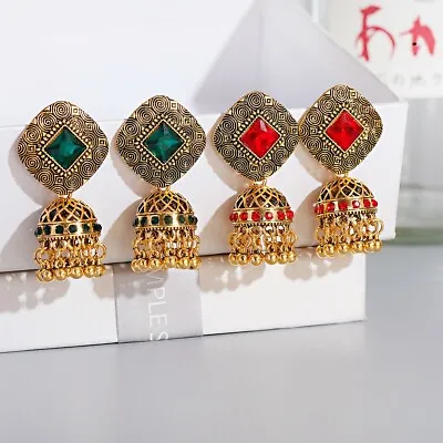 $2.19 • Buy Golden Indian Dangle Earrings Women Vintage Ethnic Geometric Hanging Earrings