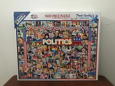 POLITICS WHITE MOUNTAIN 1000 Piece PUZZLE COMPLETE 2016 MADE IN USA #1240 OBAMA • $12.99