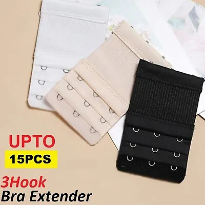 Clip On Bra Extender Extension 2 3 4Hooks Ladies Plus Size Maternity Strap Pack • $4.99
