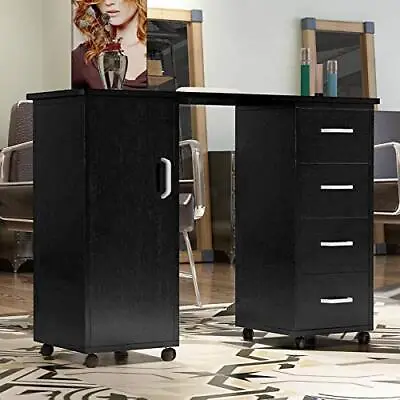 Pro 4 Drawer Manicure Table Nail Desk Beauty Salon Cabinet W/ Wheel+Wrist Pad • $135.99