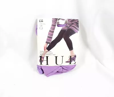 Hue Purple Control Top Footless Tights Super Opaque Color Dahlia Size 1 • £23.74