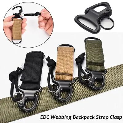 Tactical Molle Attach EDC Belt Clip Webbing Backpack Strap Carabiner Key Holder • $4.99