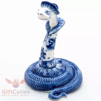 Gzhel Porcelain Figurine Lady Cobra Snake Handmade Гжель • $27