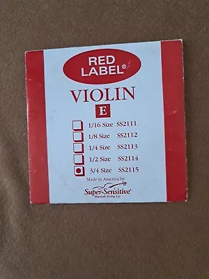 Red Label Violin String Super Sensative E 3/4 Size • $9