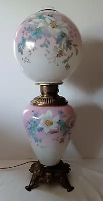 Vintage Hand Painted Gone With The Wind Table Parlor Floral Lamp • $175