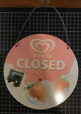 Vintage Selecta Ice Cream Round Open/Closed Store Door Hanging Sign • $32.28